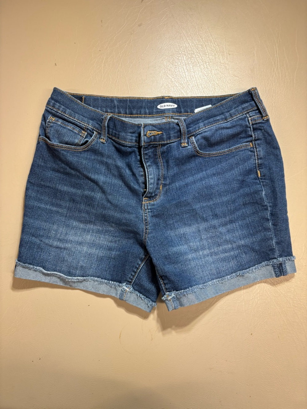 Old Navy Dark Blue Rolled-Hem Denim Shorts